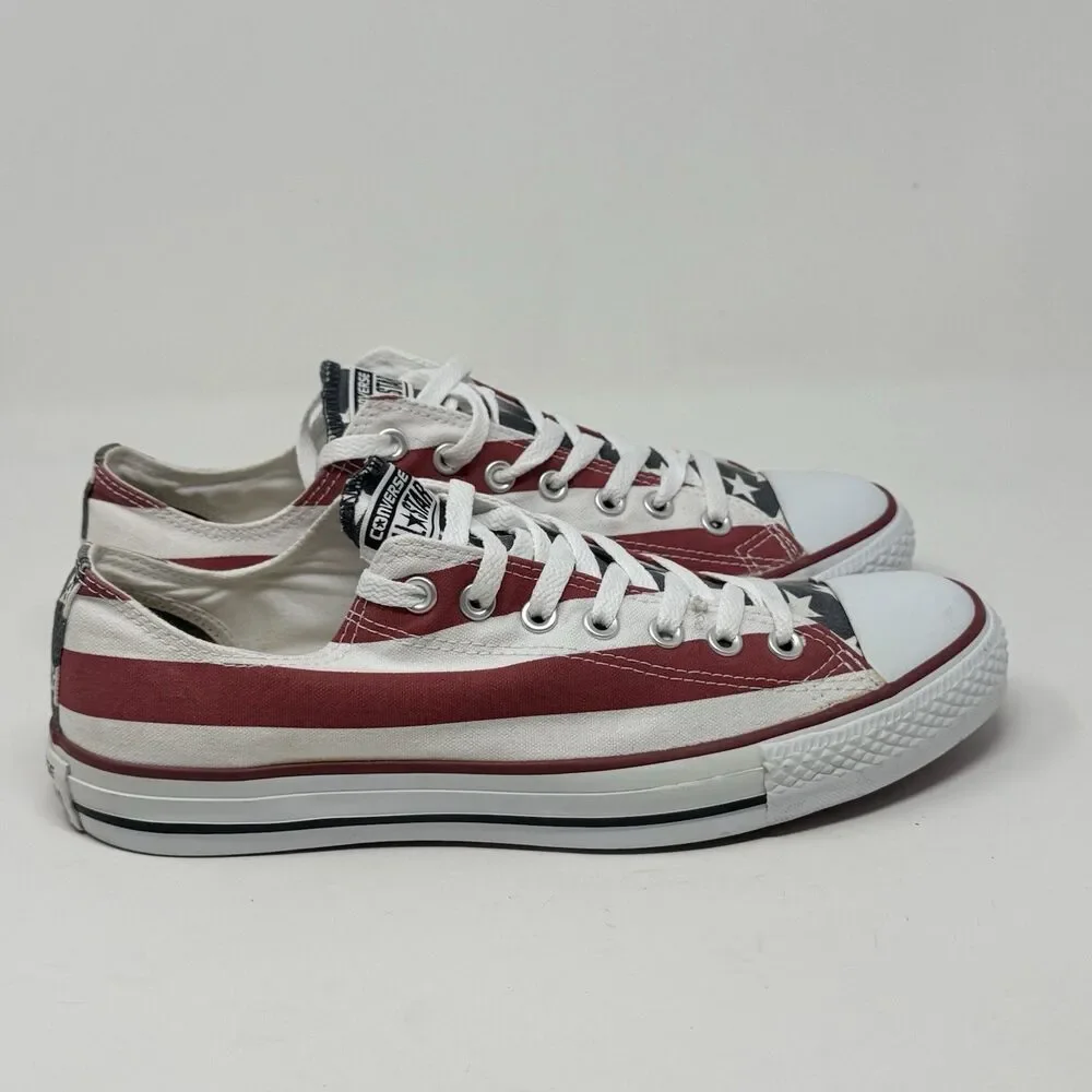 Converse Low Top Sneakers in Red, White, Black